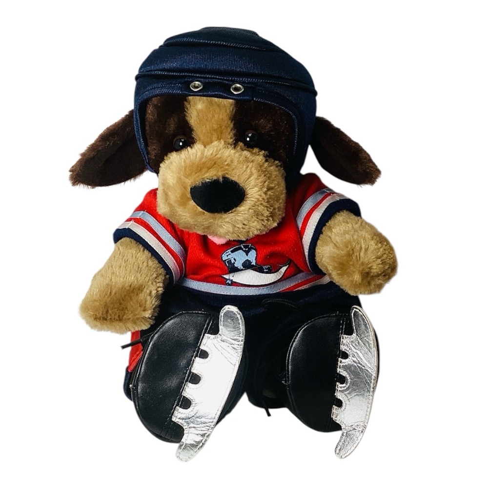 💚 Build a Bear Stuffed Dog in Hockey Outfit